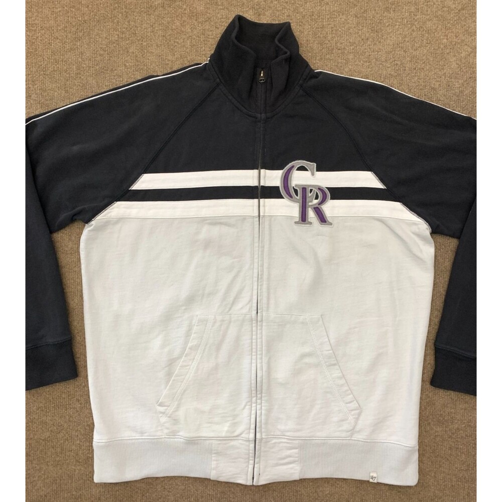 Vintage Colorado Rockies 47 Brand Jacket Mens XL Embroidered Cotton Windbreaker